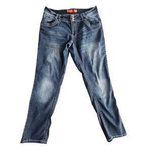 Hissyfit Blues Jeans Women's 16 (W36 L30) Straight Med Wash Stretch Flap Pocket